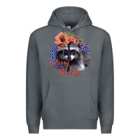 Rock Classy But a Little Thrashy Raccoon with Flowers Premium Hoodie - Bettercallsaul