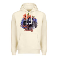 Sandshell Classy But a Little Thrashy Raccoon with Flowers Premium Hoodie - Bettercallsaul