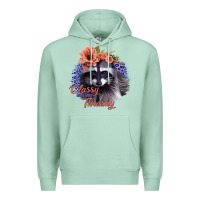 Seafoam Classy But a Little Thrashy Raccoon with Flowers Premium Hoodie - Bettercallsaul