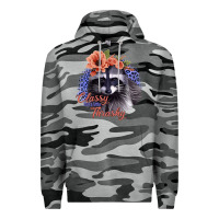 Slate Camo Classy But a Little Thrashy Raccoon with Flowers Premium Hoodie - Bettercallsaul