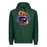 Sports Green Classy But a Little Thrashy Raccoon with Flowers Premium Hoodie - Bettercallsaul