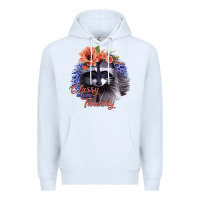 White Classy But a Little Thrashy Raccoon with Flowers Premium Hoodie - Bettercallsaul