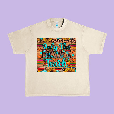 Only The Brave Teach Urban Heavy Tee Designed By Jahusdesignshop