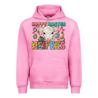 Fuchsia Pink Happy Easter Heifers Easter Day Urban Hoodie - HowdyJamesFarm