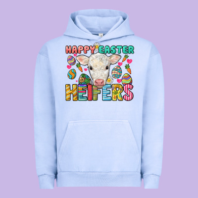 Happy Easter Heifers Easter Day Urban Hoodie Designed By Howdyjamesfarm