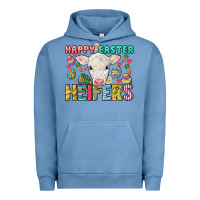 Pigment Pebble Blue Happy Easter Heifers Easter Day Urban Hoodie - HowdyJamesFarm