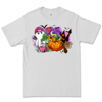 Dove Grey Halloween ghost and jack o lantern Premium Tee - RanaPortraitStore