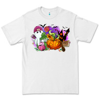White Halloween ghost and jack o lantern Premium Tee - RanaPortraitStore