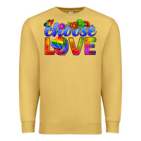 Antique Gold Pride LGBTQ+ Choose Love Premium Sweatshirt - BundleAndBundleShop