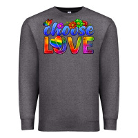Charcoal Heather Pride LGBTQ+ Choose Love Premium Sweatshirt - BundleAndBundleShop