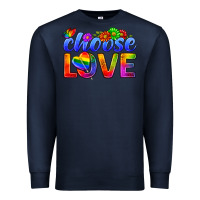 Navy Pride LGBTQ+ Choose Love Premium Sweatshirt - BundleAndBundleShop