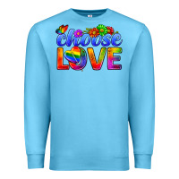 Ocean Blue Pride LGBTQ+ Choose Love Premium Sweatshirt - BundleAndBundleShop