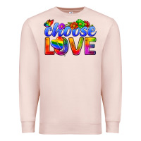Pale Pink Pride LGBTQ+ Choose Love Premium Sweatshirt - BundleAndBundleShop