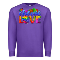Purple Pride LGBTQ+ Choose Love Premium Sweatshirt - BundleAndBundleShop