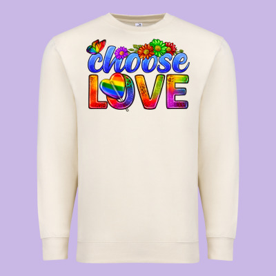 Pride Lgbtq+ Choose Love Premium Sweatshirt Designed By Bundleandbundleshop