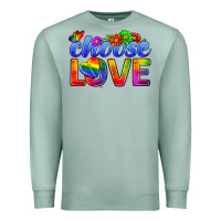 Seafoam Pride LGBTQ+ Choose Love Premium Sweatshirt - BundleAndBundleShop