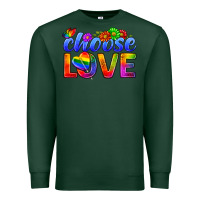 Sports Green Pride LGBTQ+ Choose Love Premium Sweatshirt - BundleAndBundleShop
