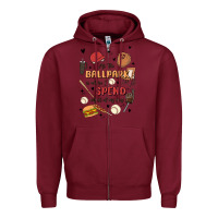 Burgundy at the ballpark is where i spend most of my day Zipper Hoodie - MaliasSmallBusiness