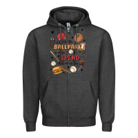 Charcoal Heather at the ballpark is where i spend most of my day Zipper Hoodie - MaliasSmallBusiness