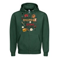 Sports Green at the ballpark is where i spend most of my day Zipper Hoodie - MaliasSmallBusiness
