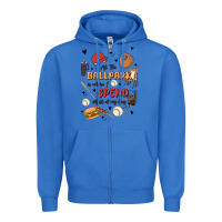 True Royal at the ballpark is where i spend most of my day Zipper Hoodie - MaliasSmallBusiness