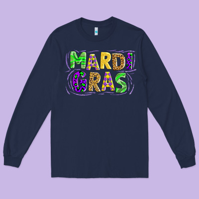 Mardi Gras Long Sleeve Tee Designed By Adodesignshop