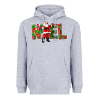 Heather Grey Noel Santa Heavyweight Hoodie - NancyCooperArtShop