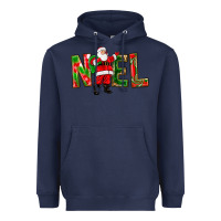 Navy Noel Santa Heavyweight Hoodie - NancyCooperArtShop