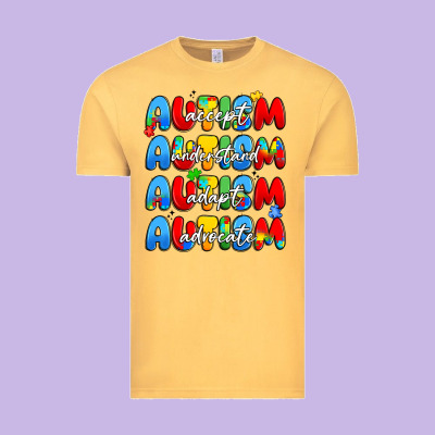 Autism Accept Understand Adopt Advocate Vintage Tee Designed By Jahusdesignshop