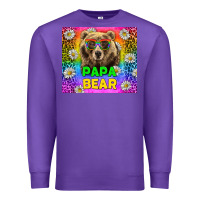 Purple Western Papa Bear LGBTQ+ Tumbler Premium Sweatshirt - BundleAndBundleShop