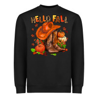Black hello fall pumpkins  cowgirl  and roses Heavyweight Sweatshirt - AdoDesignShop