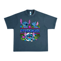 Midnight Navy preview flower stitch blue preschool Urban Heavy Tee - AdoDesignShop