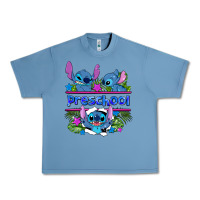 Preview Flower Stitch Blue Preschool Urban Heavy Tee | Teevron