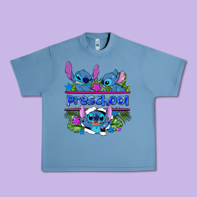 Preview Flower Stitch Blue Preschool Urban Heavy Tee Designed By Adodesignshop