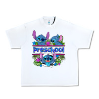White preview flower stitch blue preschool Urban Heavy Tee - AdoDesignShop