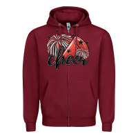 Burgundy cheer Zipper Hoodie - MaliasSmallBusiness