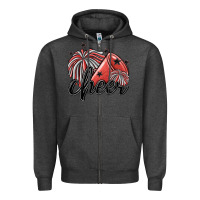 Charcoal Heather cheer Zipper Hoodie - MaliasSmallBusiness