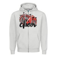 Dove Grey cheer Zipper Hoodie - MaliasSmallBusiness