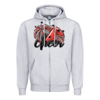 Heather Grey cheer Zipper Hoodie - MaliasSmallBusiness