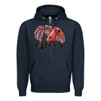 Navy cheer Zipper Hoodie - MaliasSmallBusiness