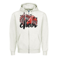Oatmeal Heather cheer Zipper Hoodie - MaliasSmallBusiness
