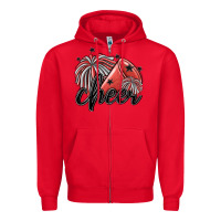 Red cheer Zipper Hoodie - MaliasSmallBusiness