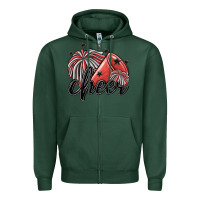 Sports Green cheer Zipper Hoodie - MaliasSmallBusiness