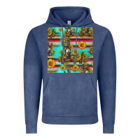 Vintage Denim sunflowers donkey seamless pattern Vintage Hoodie - HRA Design Shop