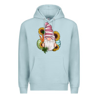 Blue Mist easter gnomes egg carrot sunflowers Premium Hoodie - RanaPortraitStore