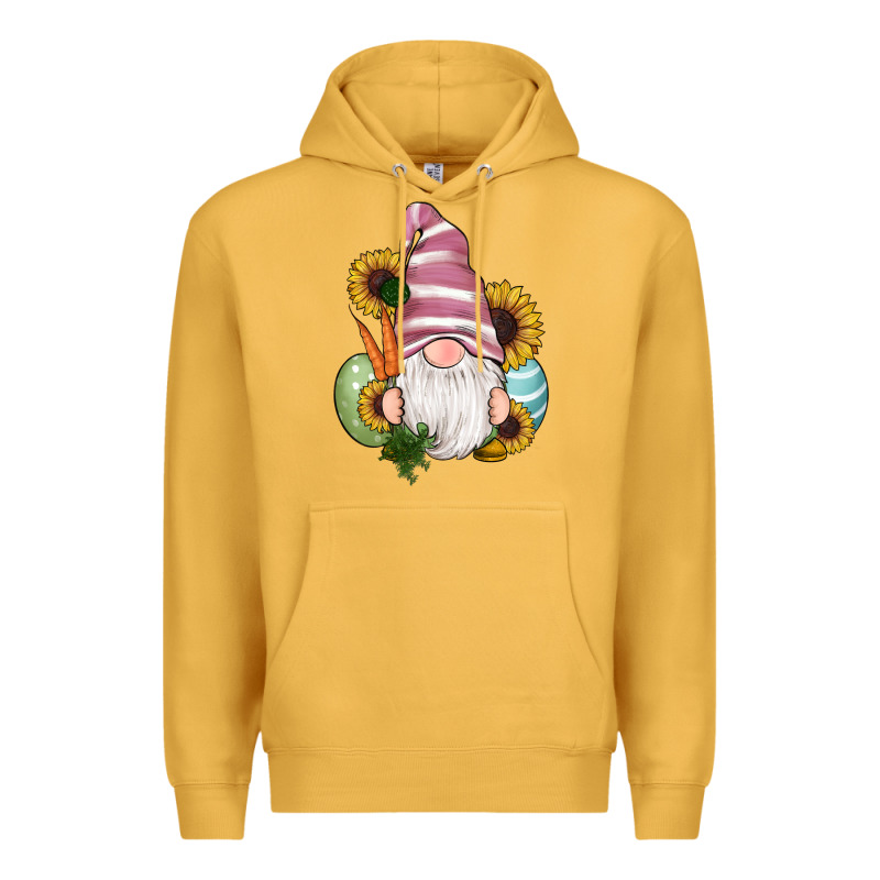 Easter Gnomes Egg Carrot Sunflowers Premium Hoodie by RanaPortraitStore | Teevron