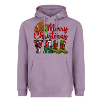 Lavender Merry Christmas Y'all Cowboy Heavyweight Hoodie - MaliasSmallBusiness