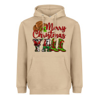 Mushroom Merry Christmas Y'all Cowboy Heavyweight Hoodie - MaliasSmallBusiness
