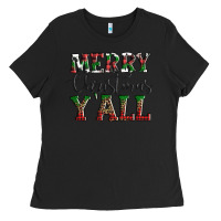 Black merry christmas y'all Ladies Tee - AdoDesignShop