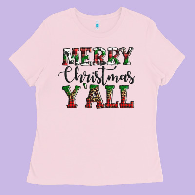 Merry Christmas Y'all Ladies Tee Designed By Adodesignshop